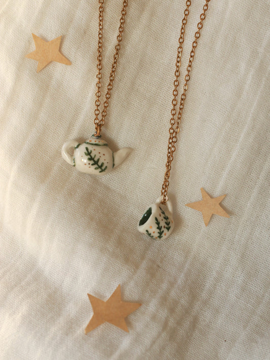 Cup and Teapot necklaces