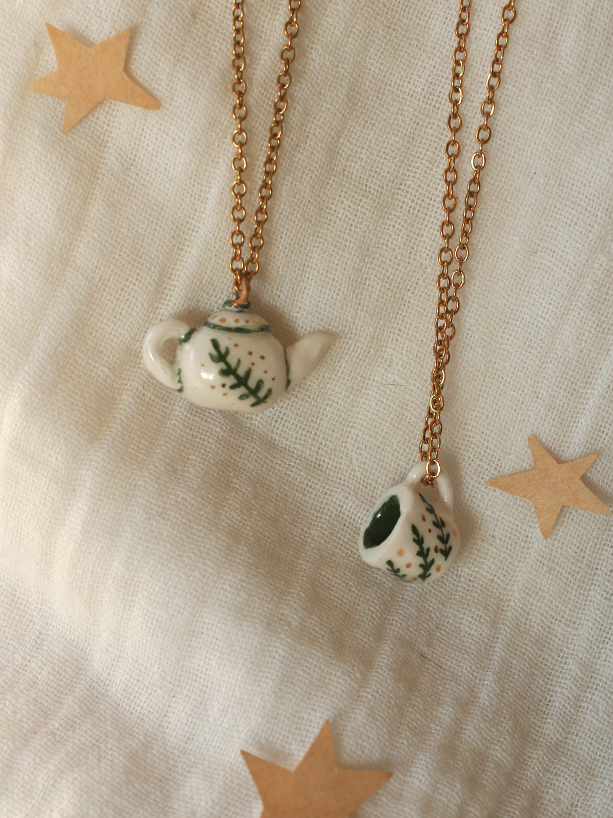 Cup and Teapot necklaces