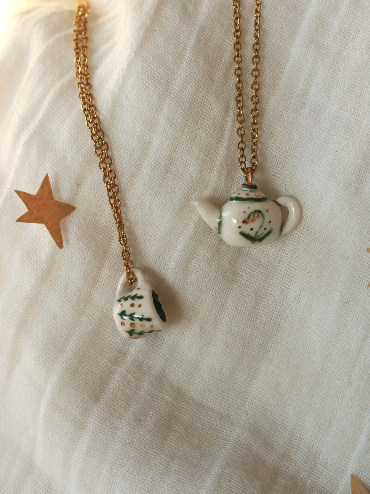 Cup and Teapot necklaces