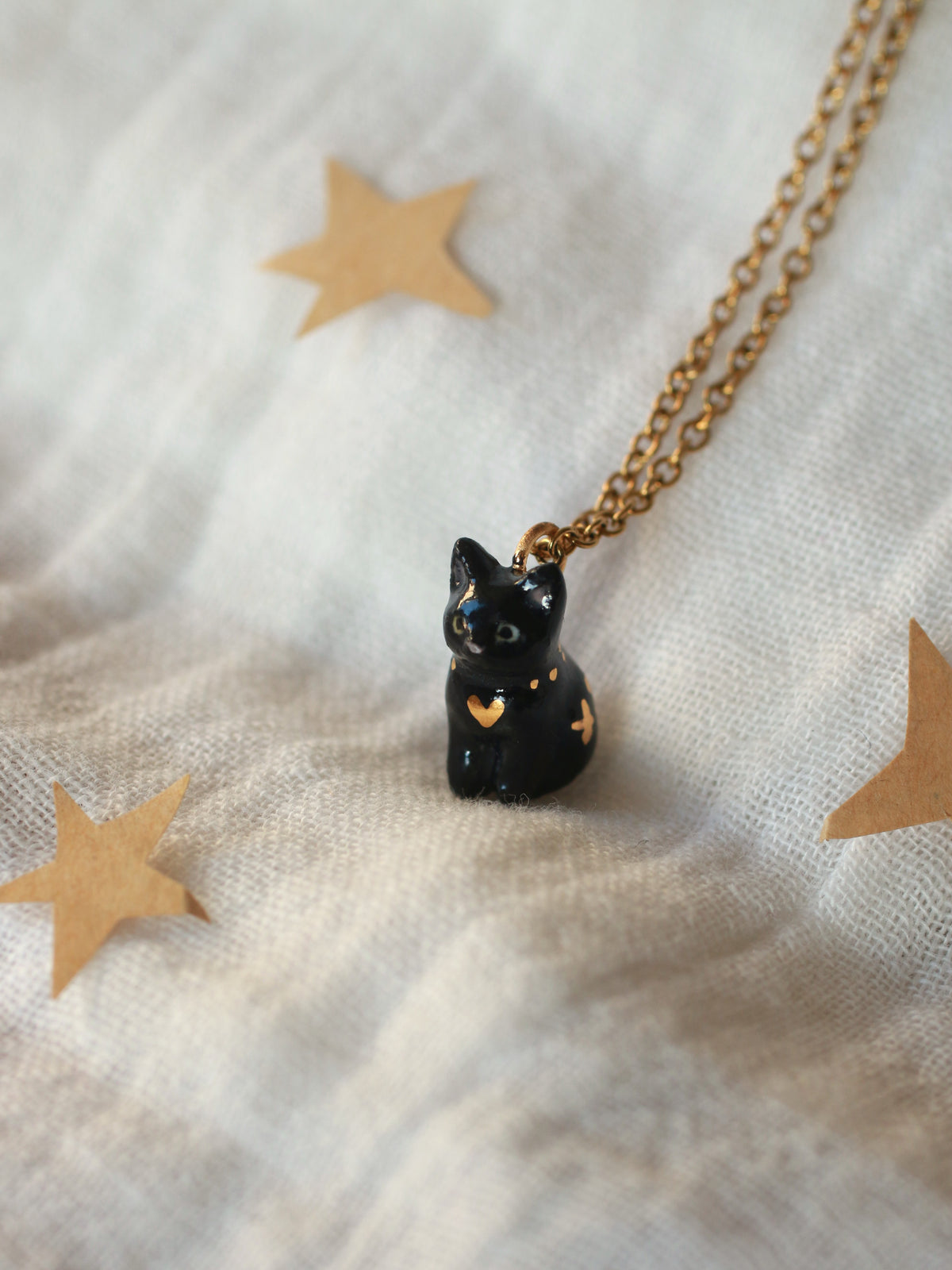 Black cat necklace