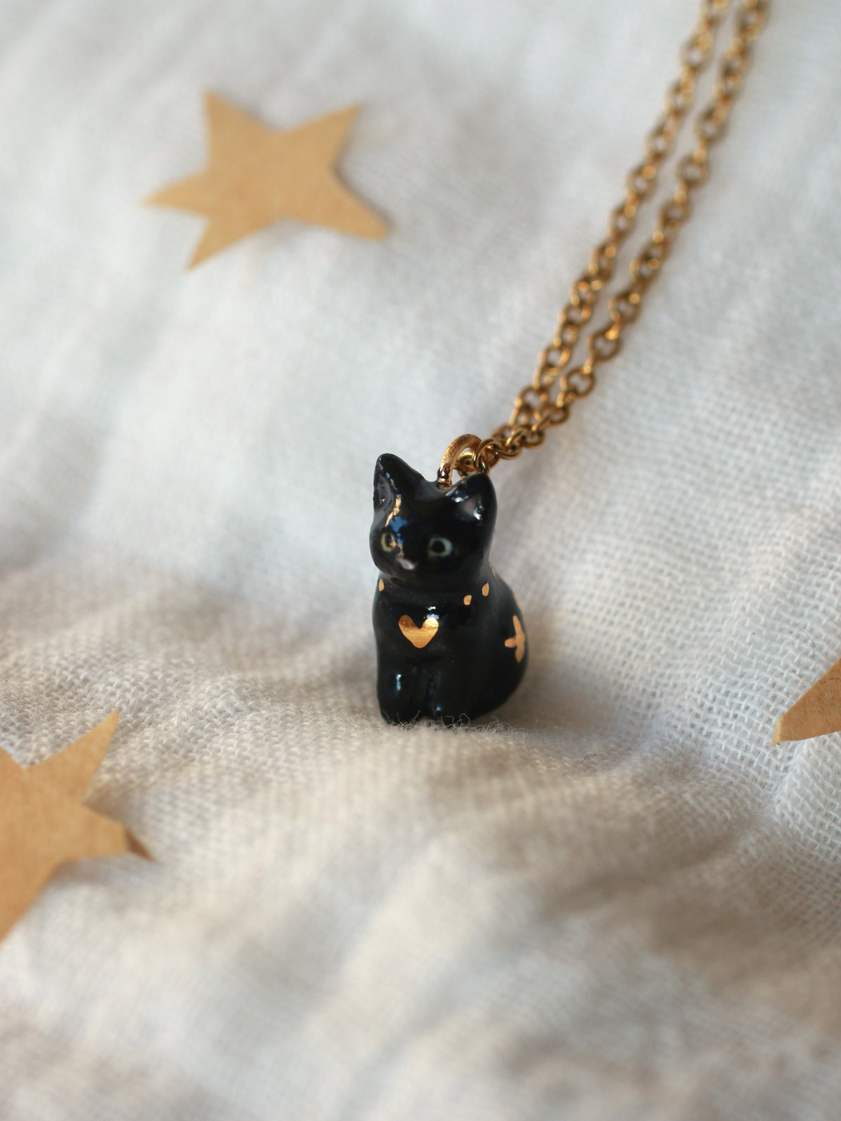 Black cat necklace