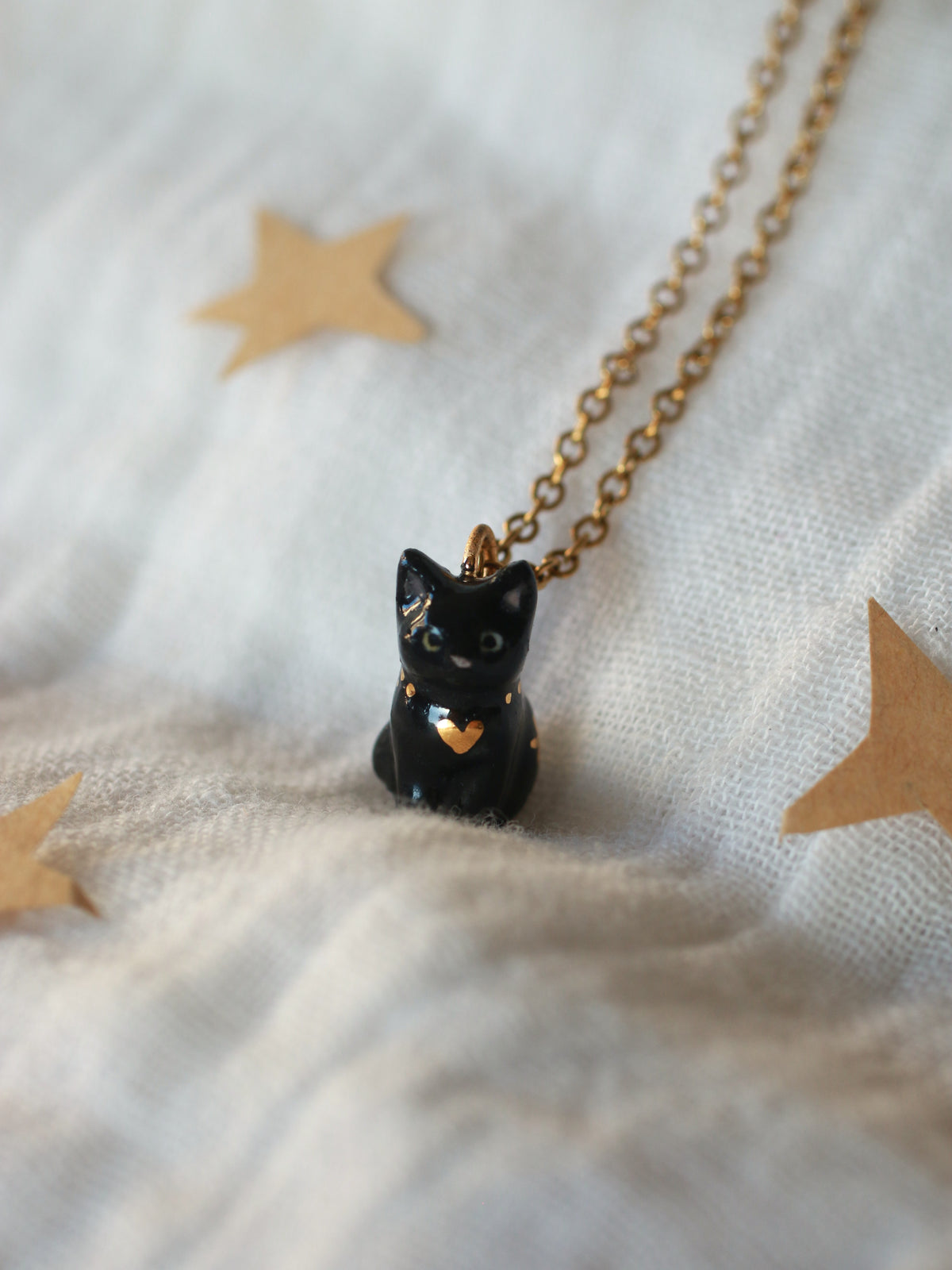 Black cat necklace