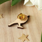 Black redstart pin - wooden bird brooch