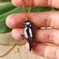 Woodpecker necklace - wooden bird pendant