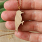 Woodpecker necklace - wooden bird pendant