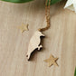 Woodpecker necklace - wooden bird pendant