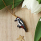 Woodpecker necklace - wooden bird pendant