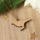 Nightingale necklace - wooden bird pendant