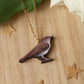 Nightingale necklace - wooden bird pendant