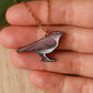 Nightingale necklace - wooden bird pendant