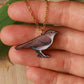 Nightingale necklace - wooden bird pendant
