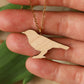 Nightingale necklace - wooden bird pendant