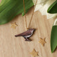 Nightingale necklace - wooden bird pendant