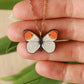 Wooden Orange tip Butterfly necklace