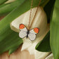 Wooden Orange tip Butterfly necklace