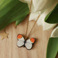 Wooden Orange tip Butterfly necklace