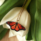 Monarch butterfly - wooden necklace
