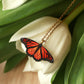 Monarch butterfly - wooden necklace