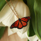 Monarch butterfly - wooden necklace