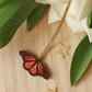 Monarch butterfly - wooden necklace