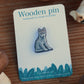 Wolf cub wooden pin