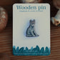 Wolf cub wooden pin