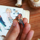 Hoopoe pin - wooden bird pin