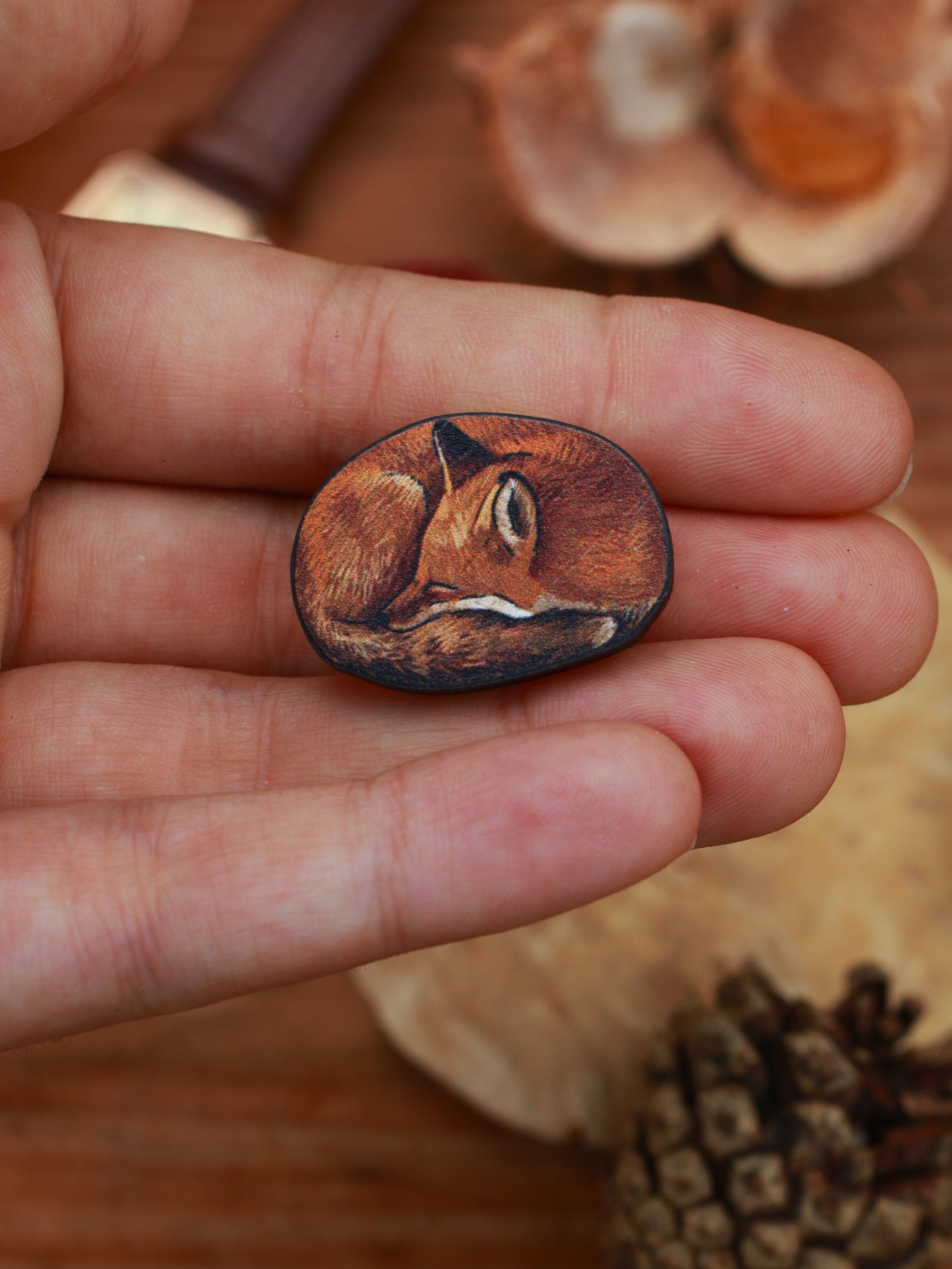 Sleeping fox pin