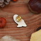 Snowy owl wooden pin