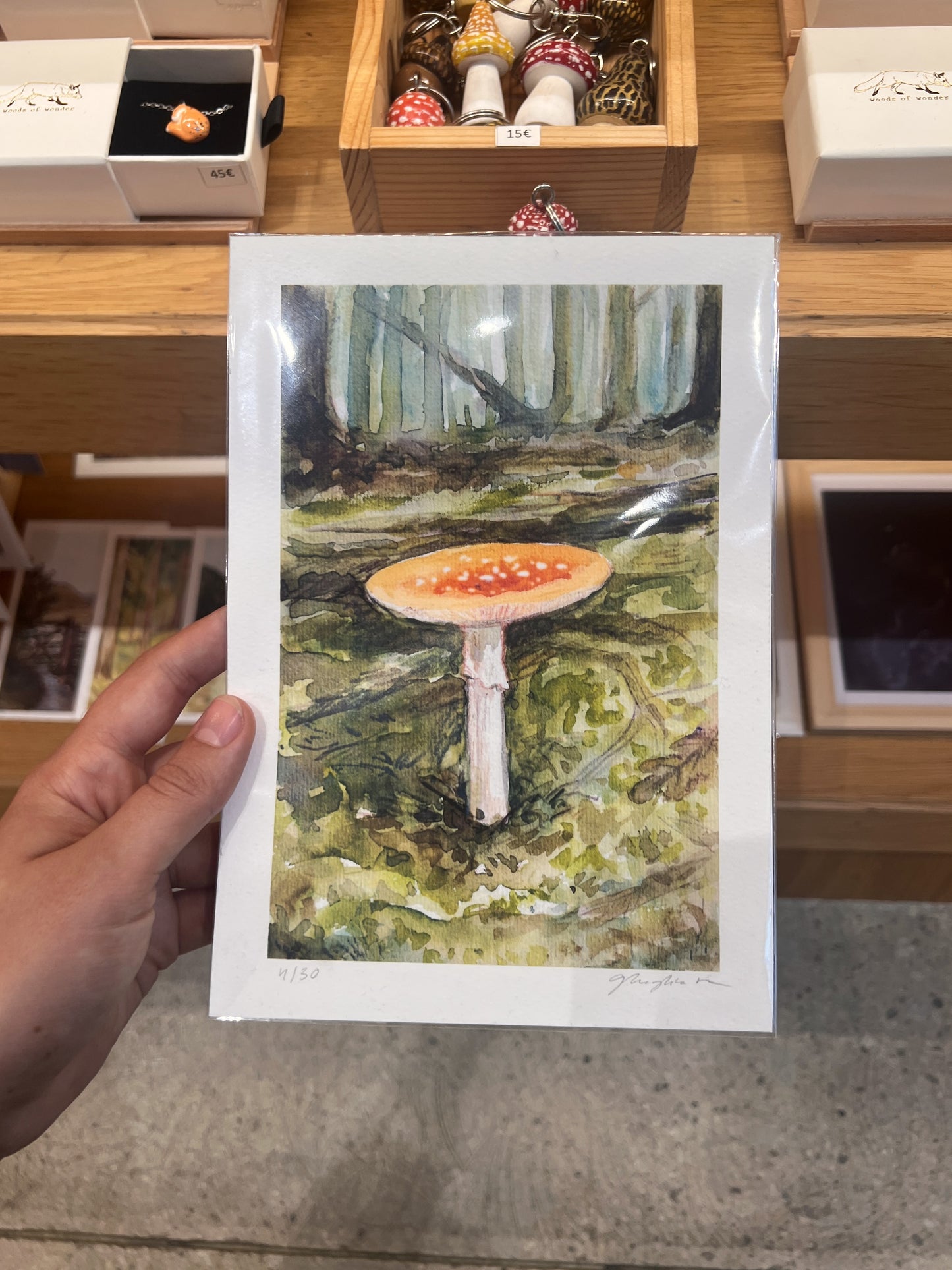 Fly agaric mushroom print - A5 art print RESERVED