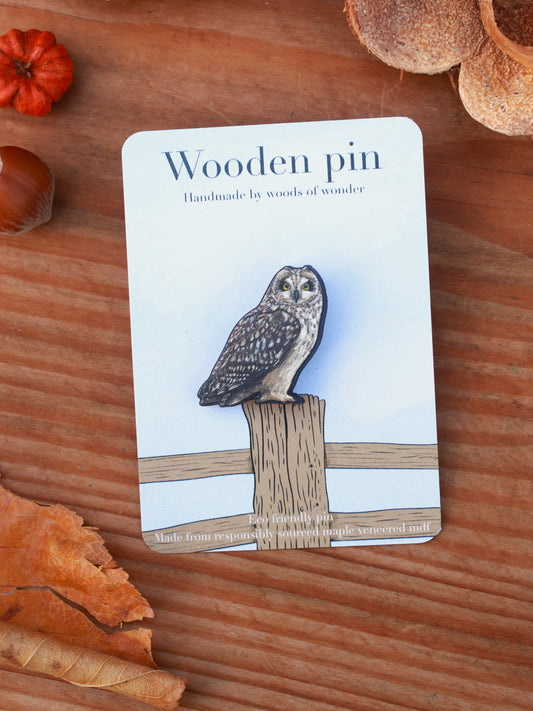 Short eared owl pin