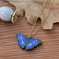 Purple emperor butterfly necklace