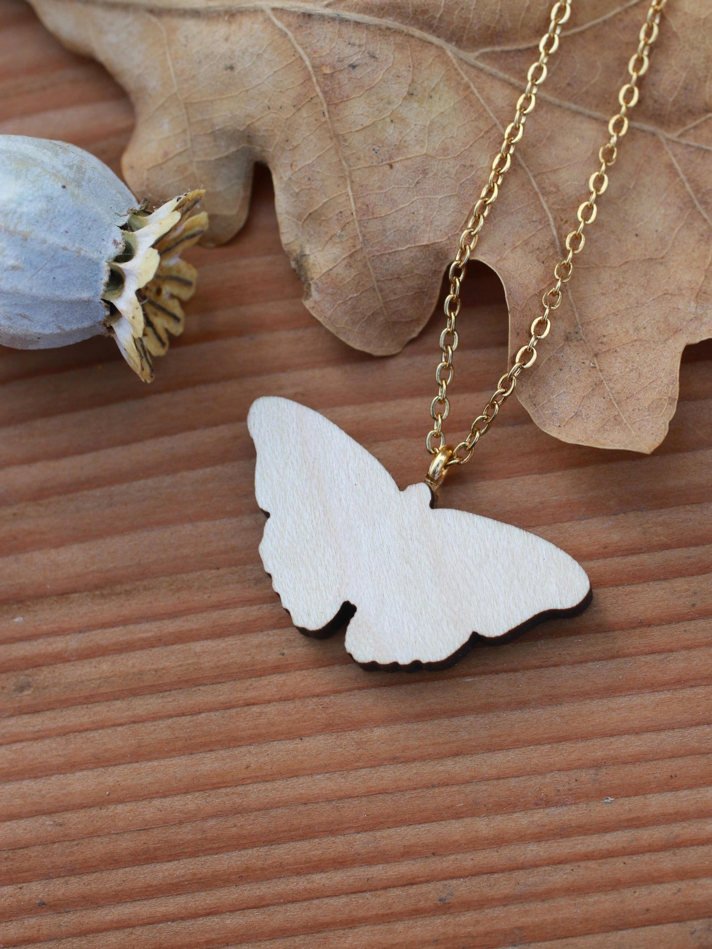 Purple emperor butterfly necklace