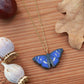 Purple emperor butterfly necklace