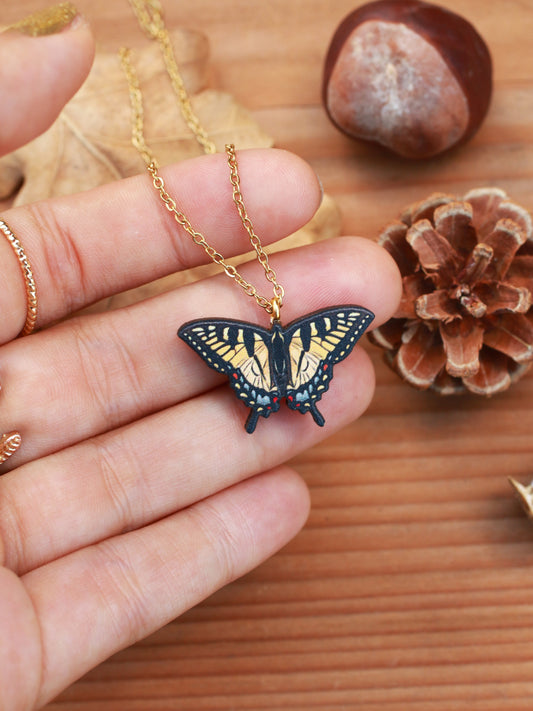 Tiger swallowtail butterfly necklace