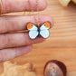 Wooden Orange tip Butterfly necklace