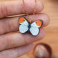 Wooden Orange tip Butterfly necklace