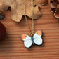 Wooden Orange tip Butterfly necklace