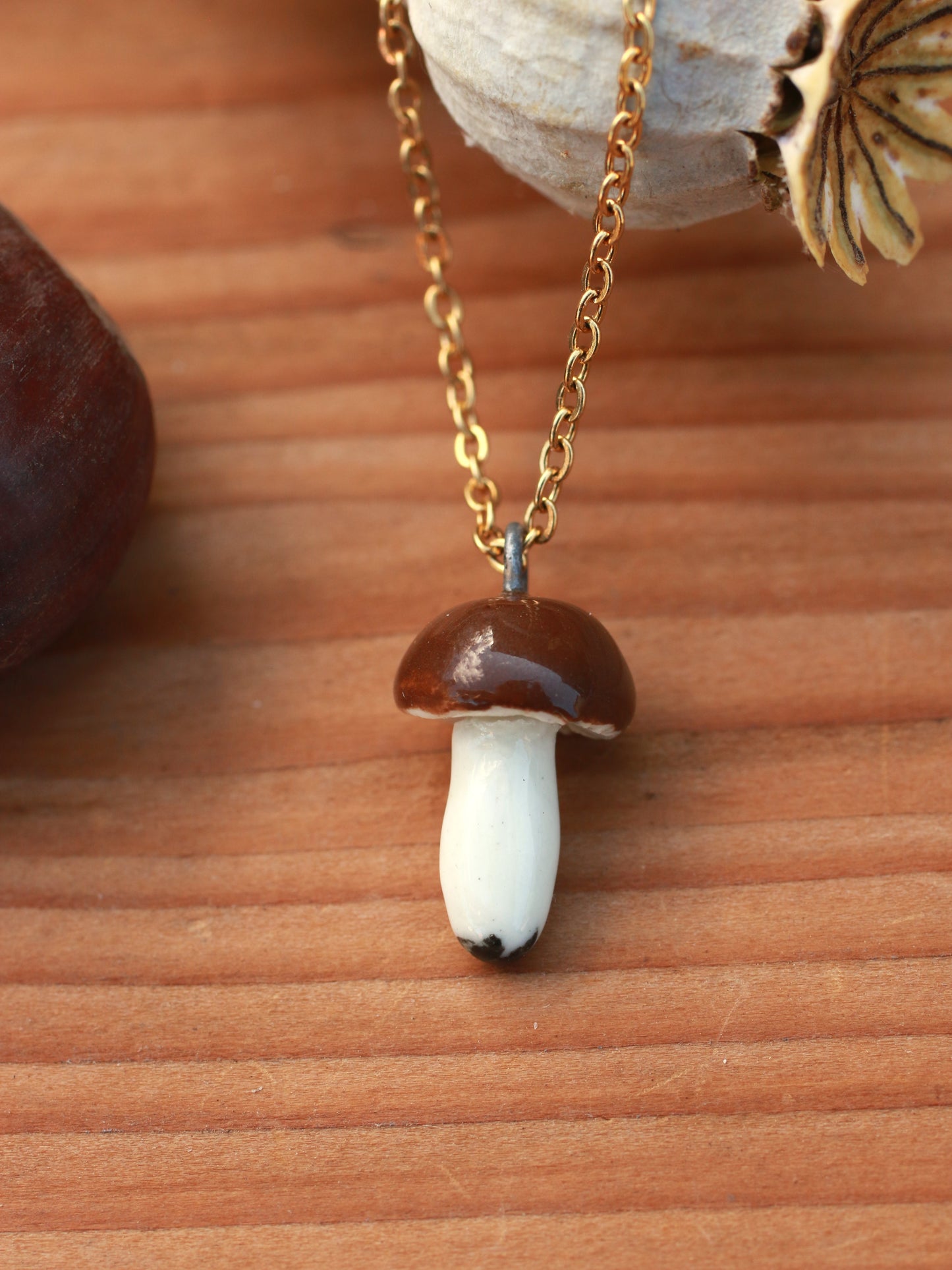 Ceramic Mushroom necklace