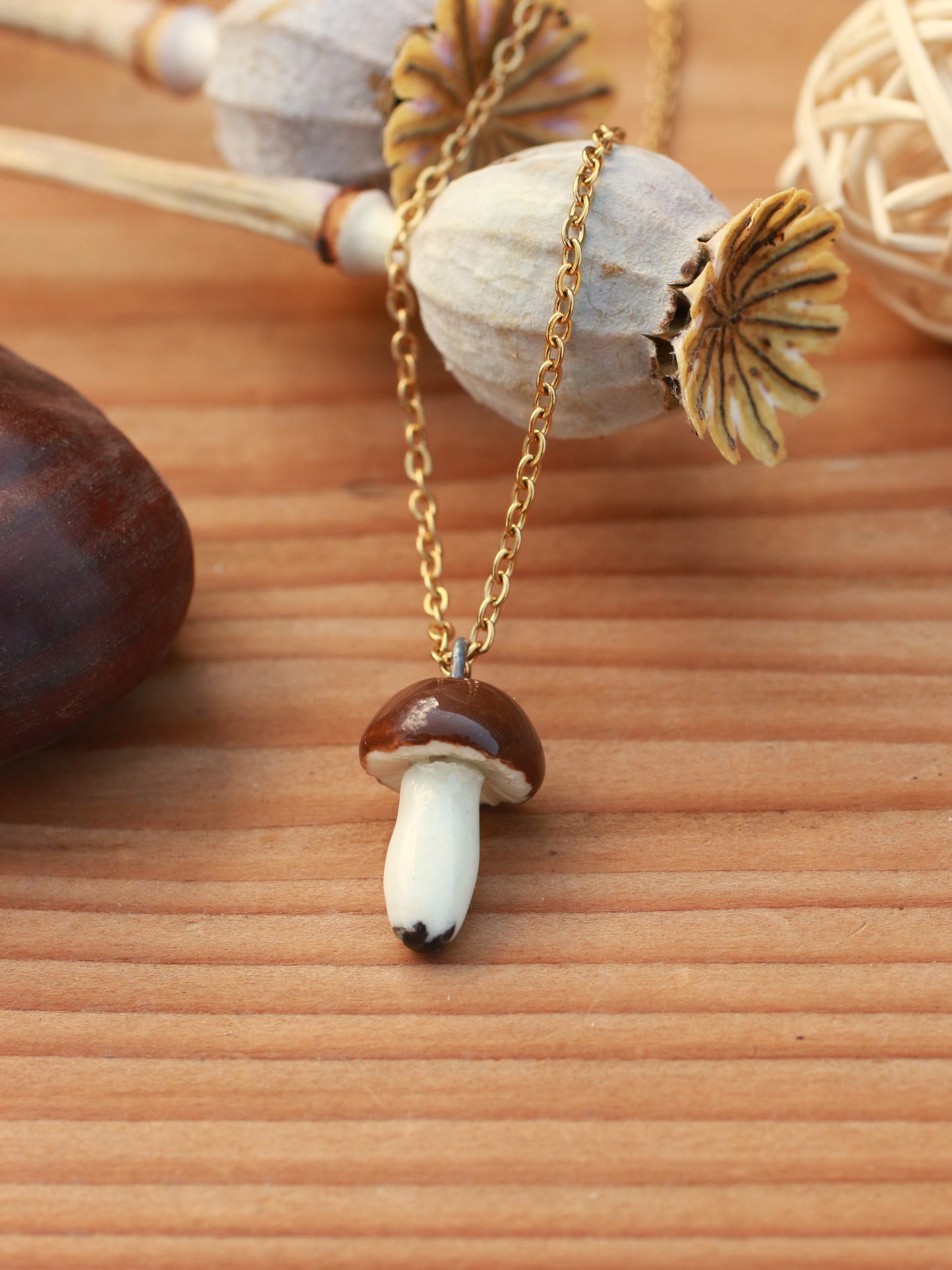 Ceramic Mushroom necklace