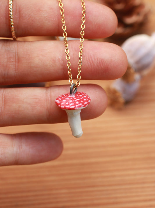 Ceramic Mushroom necklace