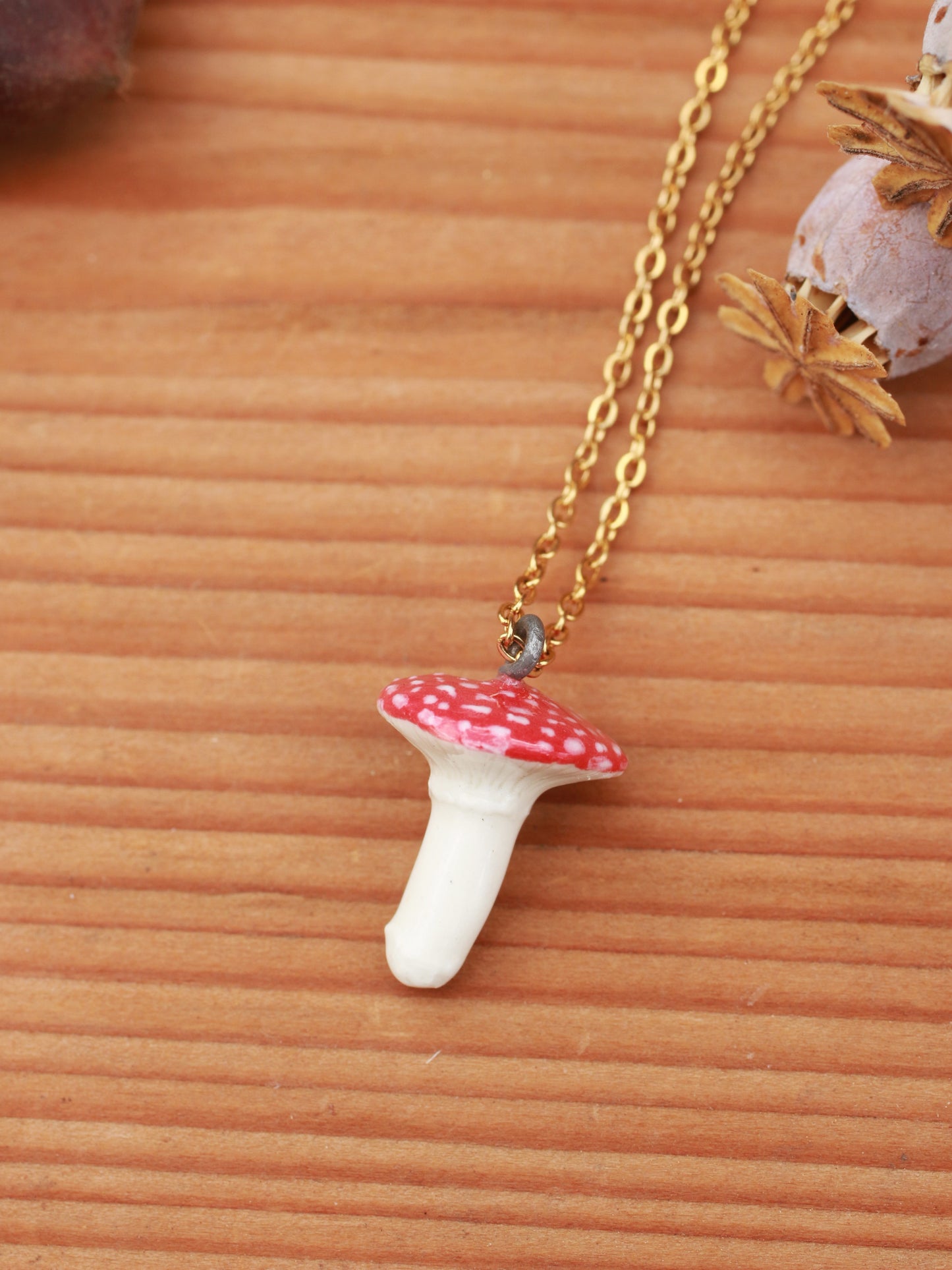 Ceramic Mushroom necklace