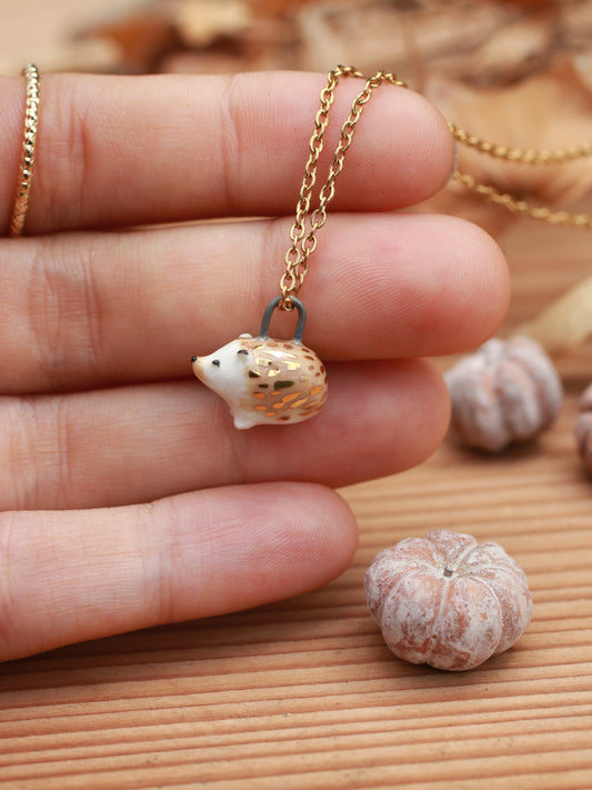 Hedgehog necklace - 22k gold details