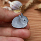 Gray Rabbit pin - gray bunny brooch