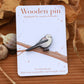 Long-tailed tit pin - wooden bird pin