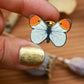 Orange tip butterfly pin