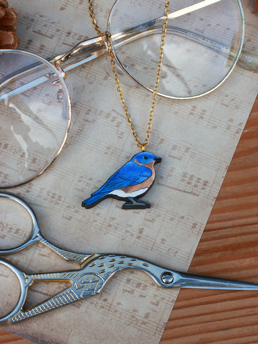 Blue bird necklace
