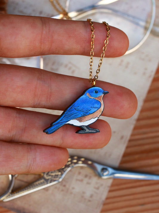 Blue bird necklace