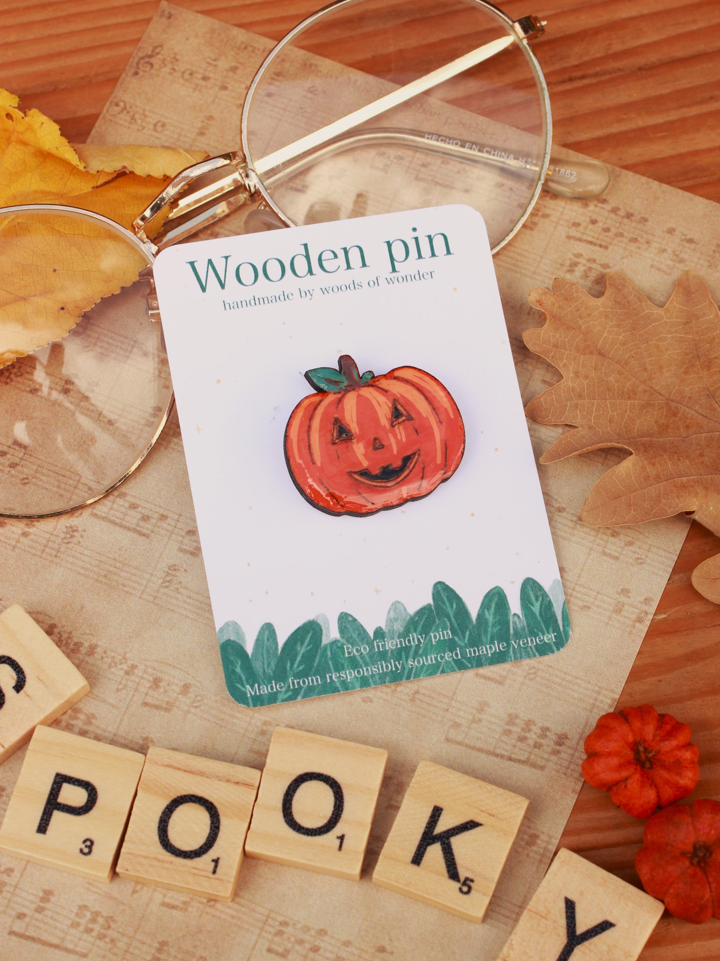 Jack'o lantern pumpkin pin