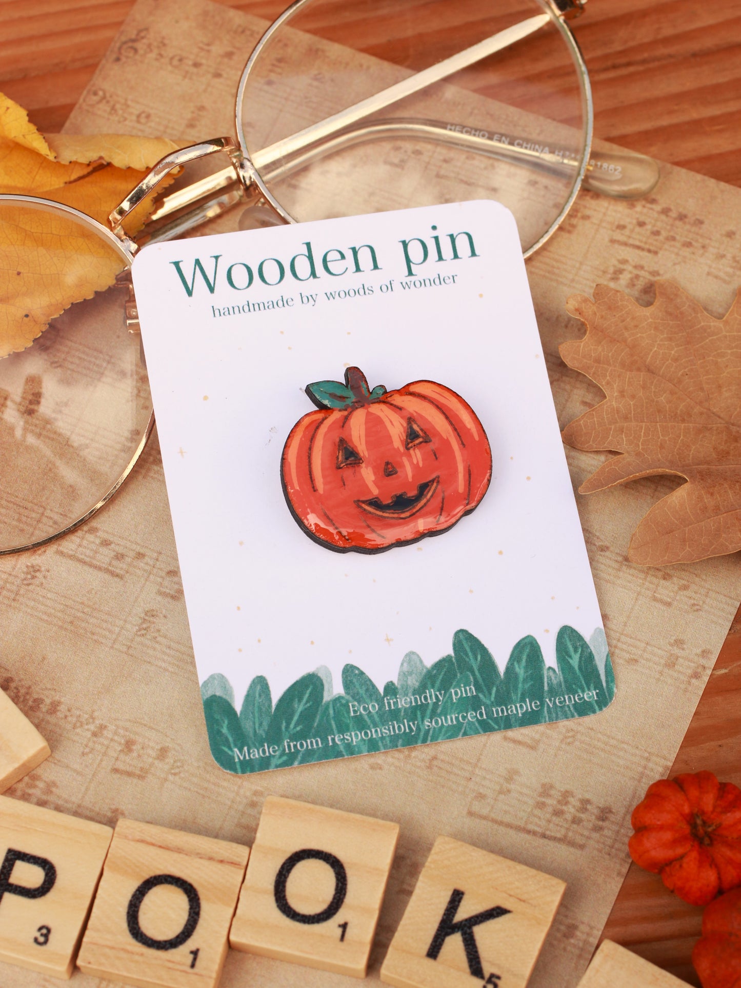 Jack'o lantern pumpkin pin